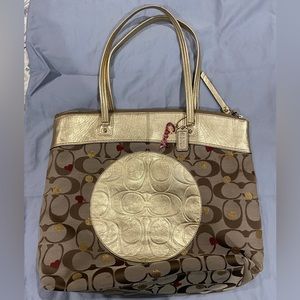 Coach woven handbag